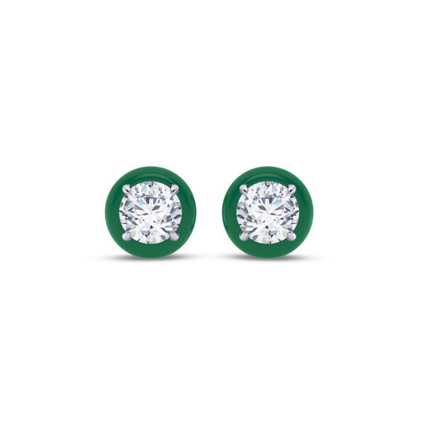 Green 1 ct each Round Earring