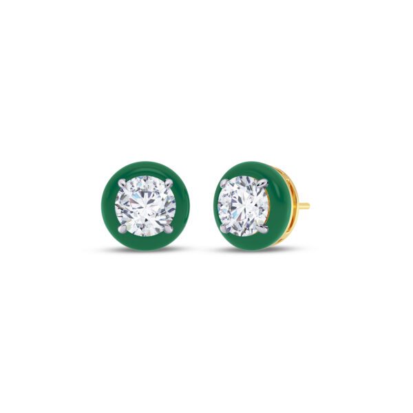 Green 1 ct each Round Earring