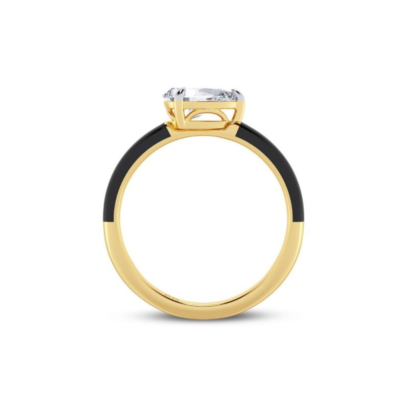 Black 0.75 ct Pear Ring