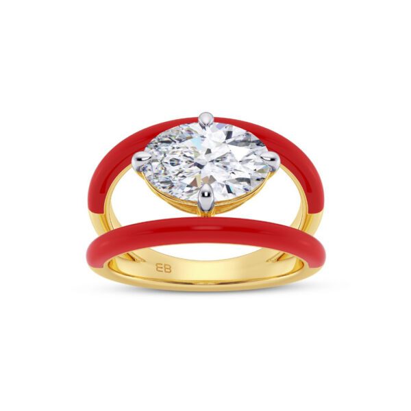 Red 2 ct Oval Open Ring