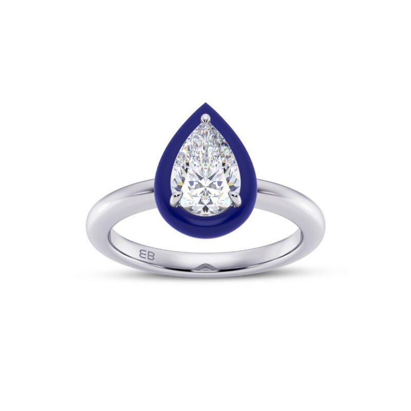 Cobalt 1 ct Pear Ring