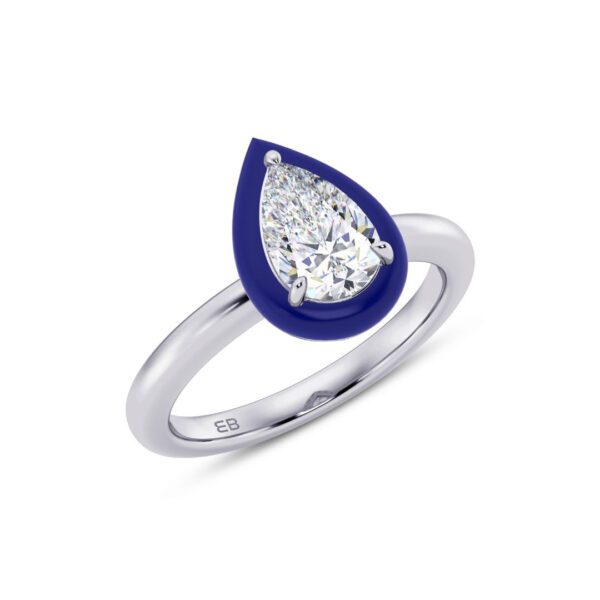 Cobalt 1 ct Pear Ring