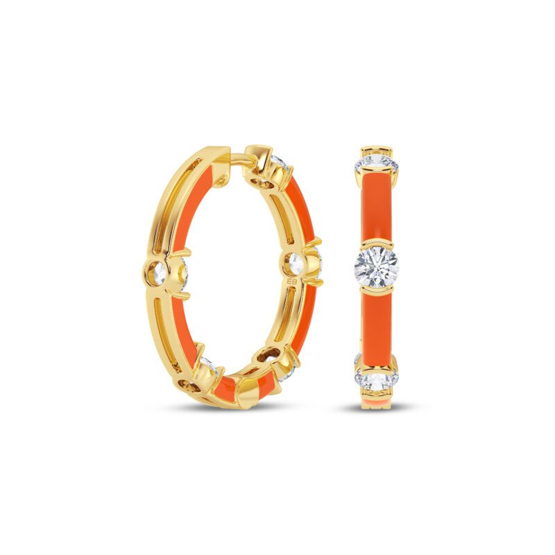 Orange Celestial Hoops