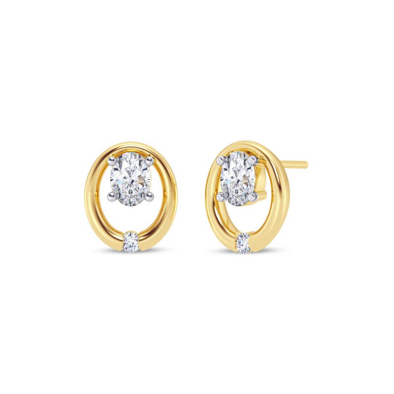 Oval Caress Diamond Earring