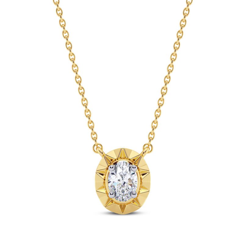 Lucent Oval Diamond Pendant